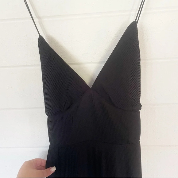 NWT Banana Republic Pleated Maxi Adjustable Straps Black Dress Size 12 - Picture 6 of 14
